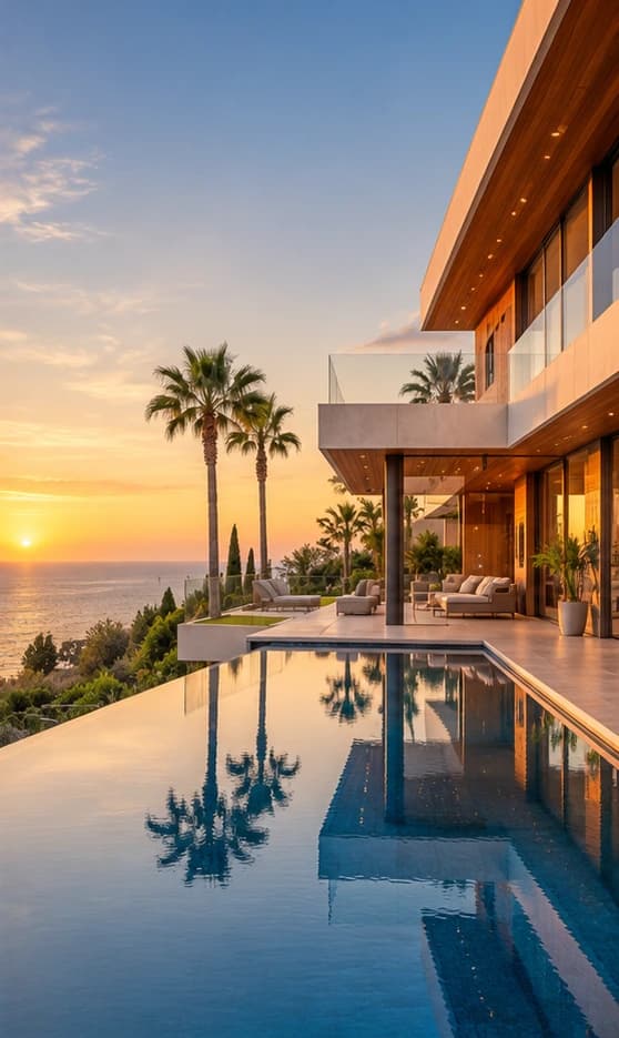 Modern exklusiv villa med infinitypool och havsutsikt